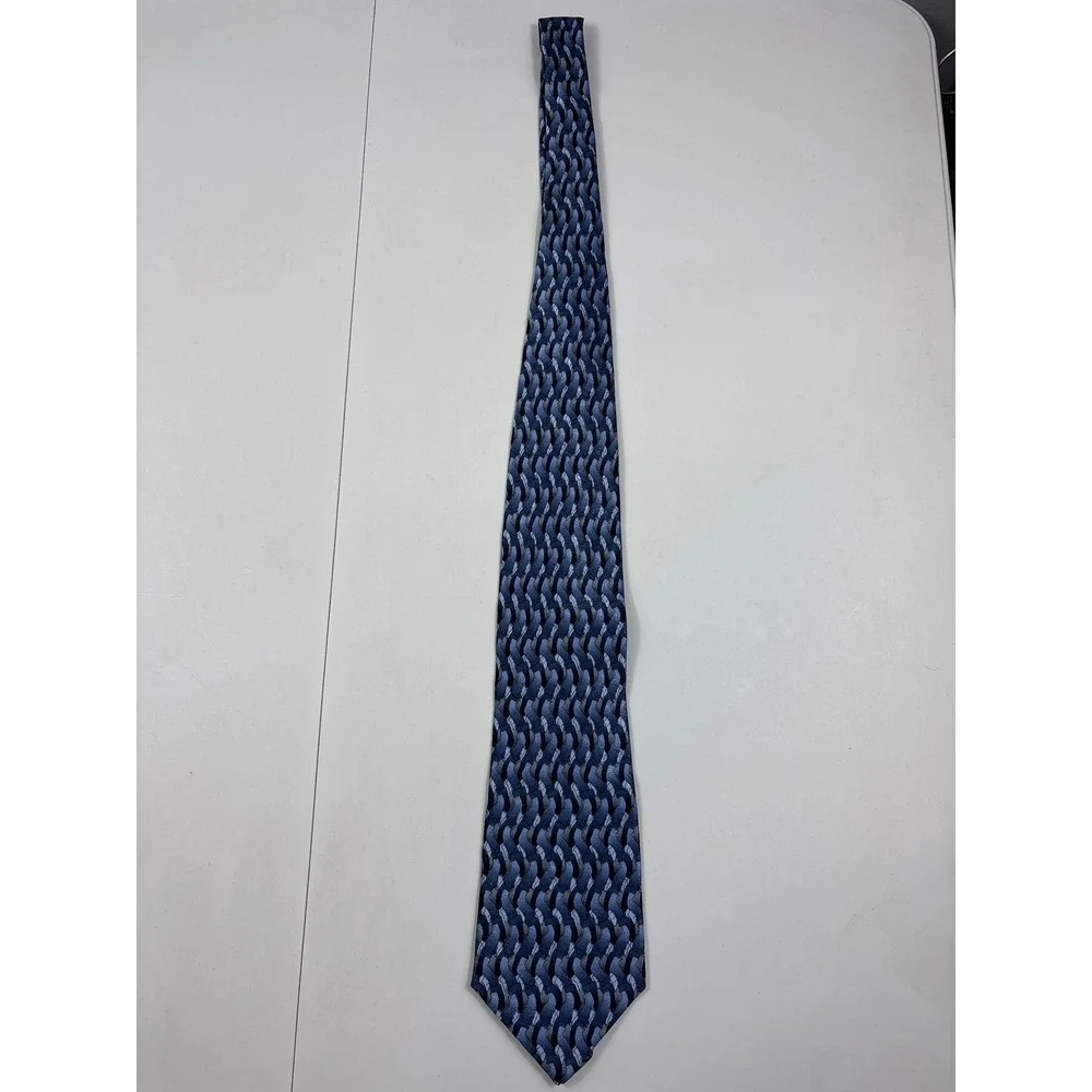 J Garcia Virtual Reality Collection‎ Blue Gray Abstract Silk Tie 1996 Estate